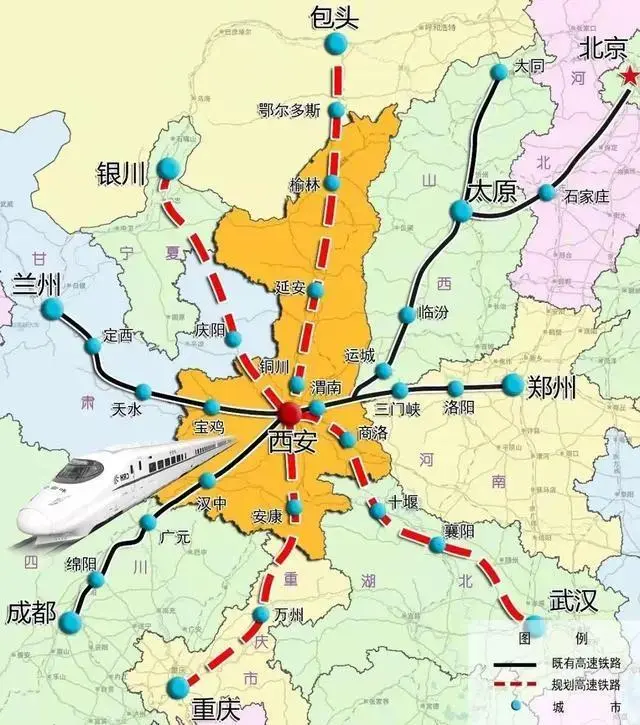 陕西高铁最新规划图，西部交通枢纽建设蓝图揭晓